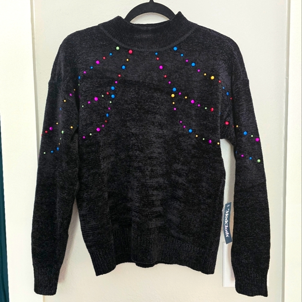 NWT Modcloth Colorful Studs Sweater Size S